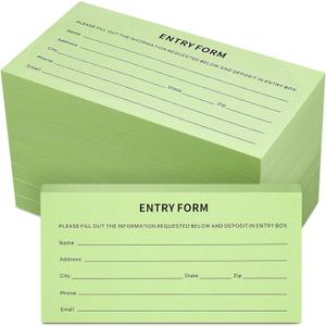 800 Pcs Raffle Ticket Sheets, Designated Field Entry Forms, Versatile for Drawing Entry Slips & Door Prizes for Collect Name Address Phone Number Email, 5.12'' x 2.76'' in(Green)