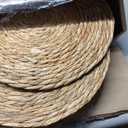 13 Inch Round Woven Placemats Set of 24, Boho Farmhouse Rustic Rattan Wicker Braided Chargers for Dining Table, Water Hyacinth Jute Place Mats for Dinner Plates, Outdoor Patio & Wedding Decor