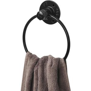 Industrial Towel Ring Rustic Pipe Hand Towel Holder Wall Mounted for Bathroom