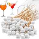 Aodaer 100 Pieces Golf Toothpicks, 4.72 Inch Golf Skewers Golf Cocktail Picks Golf Fruit Picks Decorative Toothpicks for Appetizers Cocktail Garnish Sports Party Supplies, White