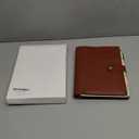 Wonderpool A5 Binder Journal Leather Spiral Notebook Refillable College Ruled Paper, Budget Binder Rings Diary Organizer with Pen for Office School Travel Business Planning Writing (Coffee,A5)