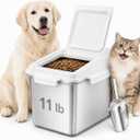 11 Lbs 304 Stainless Steel Dog Food storage container,Multifunctional Pet Food Storage containers,Cat and Dog Food Bin,BPA Free Airtight Storage Containers Store Containers Store,Easy to Clean