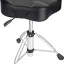 Hydraulic Drum Throne, Saddle Drum Stool with 450lbs Weight Capacity, Professional Motorcycle-Style Padded Drum Chair, Height Adjustable for Adult Drummers, Percussionists, and Studio Use