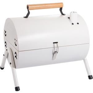 Supernal Tabletop Charcoal BBQ Grill,Portable Charcoal Grill,Small Folding Tabletop Grill for Outdoor Cooking Camping,Picnics,Backyard,Balcony-White,2 Carbon Tank,2 Baking Net,1 Baking Pan