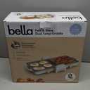 Bella 10"x 20" Ceramic Fold-n-Store Dual Temp Griddle, Fits-anywhere Kitchenware, EverGood Ceramic Nonstick Coating, 2 Temperature Zones up to 400F, Dishwasher Safe Drip Tray, 1500 Watt, Oatmilk