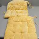 2Pack Chair Cushions for Dining Chairs 15.7"X15.7" Corduroy Chair Pads with Ties Indoor Non-Slip Square Seat Cushion for Kitchen Office Chairs Computer Desk Seat Pad, Light Yellow