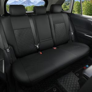 GIANT PANDA Custom Fit Rear Bench Back Seat Cover for Toyota Corolla 2014 2015 2016 2017 2018 2019 L LE LE EcO XLE Sedan, Luxury Seat Covers for car, Faux Leather Interior Cover Protector in Black