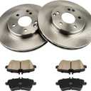 KAX Front Brake Kit for Mercedes-Benz C230 2003-2005, C240 2001-2005, CLK350 2008-2009, 11.34inch Brake Rotors Pads Kit, #34216+D872 Front Brakes