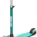Gotrax KS1 Kids Kick Scooter, LED Lighted Wheels and 3 Adjustable Height Handlebars, Lean-to-Steer & Widen Anti-Slip Deck, 3 Wheel Scooter for Boys & Girls Ages 2-8 and up to 100 Lbs