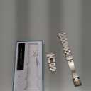 Thin Metal Compatible with Samsung Watch 7 bands, Adjustable Stainless Steel Replacement Strap for Galaxy Watch 7/FE/6/5/4 40mm 44mm /Galaxy 6 Classic/5 Pro/4 Classic/Active 2 Women Men (Starlight)