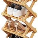 YYW Bamboo Shoe Rack for Entryway, Free Standing Shoe Racks Shelf Closet, Widen Foldable Vertical Shoe Storage Organizer for Living Room