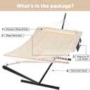 SUNCREAT Two Person Hammock with 12ft Stand Included, Max 475lbs Capacity, Heavy Duty Free Standing Hammock, Beige
