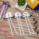 Poen 3 Rolls 75 Yards Volleyball Ribbon 3/8-inch Pink Black White Cheer Ribbon Volleyball Party Decor Supplies Sports Favors for Team Hair Bows Wreath Lanyards Gift Wrapping(Black, White, Pink)