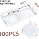 100 Pack Clear Clamshell Food Containers, Disposable Plastic Hinged Clamshell Take Out Container with Lids, To Go Food Containers for Dessert, Hamburger, Cakes Slice, Cookies, Salads, Snacksetc