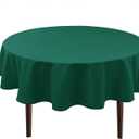 Hiasan Round Tablecloth 70 Inch - Waterproof Stain Resistant Spillproof Polyester Fabric Table Cloth for Dining Room Kitchen Party, Hunter Green