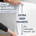 Extra Deep Twin XL Sheet Set - 4 Piece Breathable and Cooling Sheets - Hotel Luxury Bedding for Women, Men, Kids & Teens - Easy & Secure Fit - Soft, Wrinkle Free and Comfy - Extra Deep Pockets - White