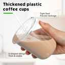 Ziliny 100 Sets Clear Plastic Cups with Lids and Straws, Disposable Iced Coffee Cups for Drinking, Cold Drinks, Juice, Smoothie, Pet Cup for Coffee Shops, Party, Christmas (14 oz)