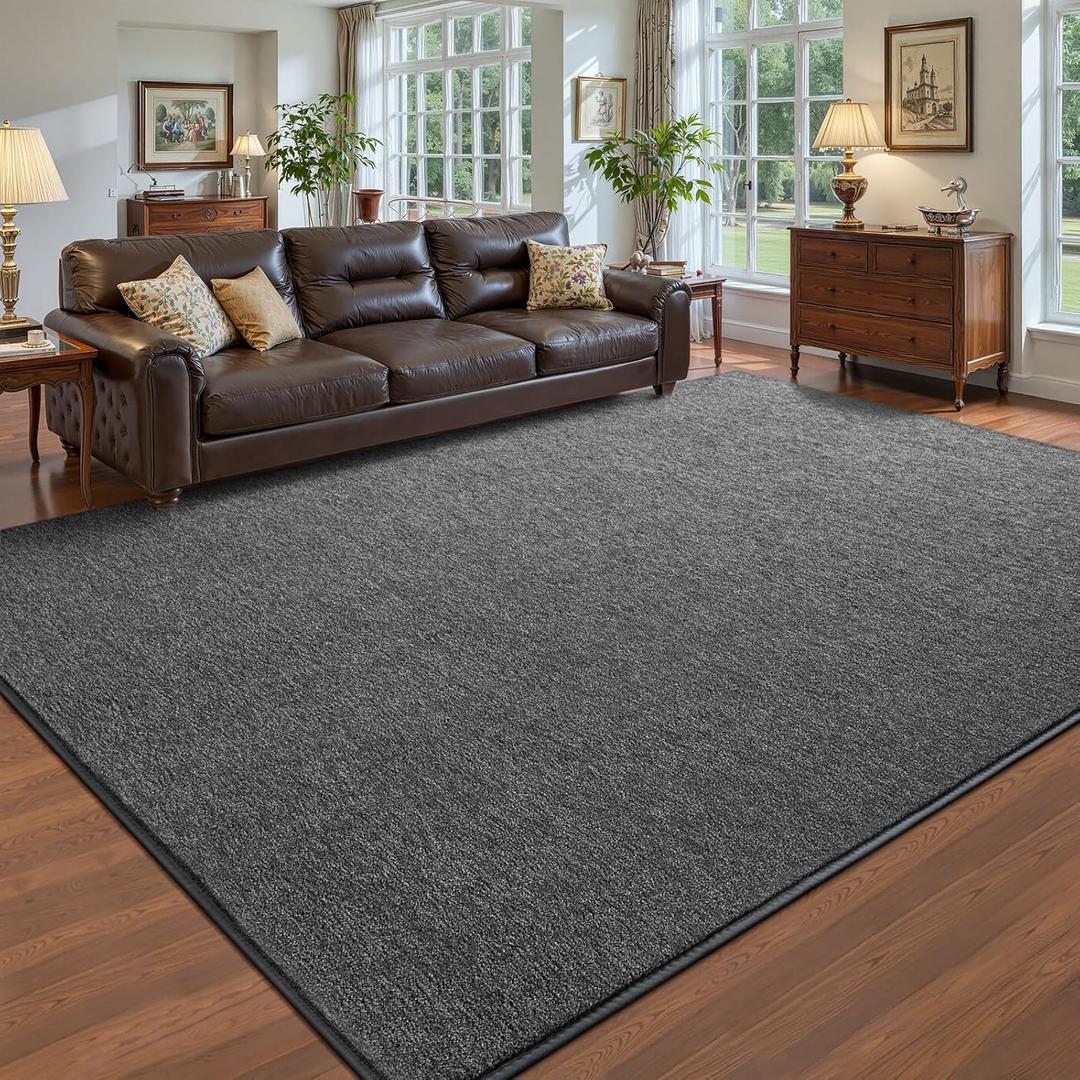 Pettop 4x6 Black Grey Area Rugs for Living Room Bedroom, Thickened Memory-Foam Throw Carpet, Modern Minimalist Super Soft Kids Boys Girls Rug, Non-Slip and Washable Carpets for Dorm Home Decor