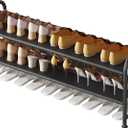 Shoe Rack 2 Tier Long Storage Organizer Wide Metal Shoe Shelf for Closet Entryway Black