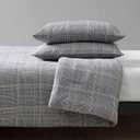 Kenneth Cole New York - Queen Comforter Set, Cotton Flannel Bedding with Matching Shams, All Season Home Decor (Sussex Black, Queen)