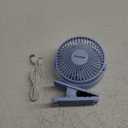Gaiatop Portable Clip on Fan Battery Operated, Small Powerful 3 Speed Quiet 360 Rotate, USB Rechargeable Mini Personal Cooling Fan for Desk Table Home Office Stroller Camping Women Gifts Light Blue