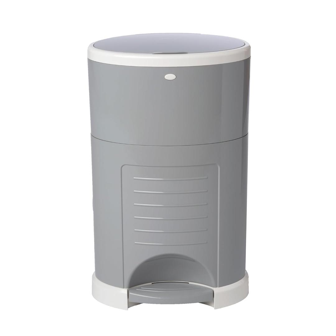 Diaper Dekor Plus Hands-Free Diaper Pail | Largest & Easiest to Use | Just StepDropDone | Doesnt Absorb Odors | Quick Bag Change | Great for Cloth Diapers | 70% Recycled Materials | EKO Gray
