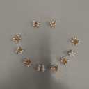 Mini Pearl Hair Barrettes for Women Girls, 10pcs Sweet Artificial Pearl Hair Clips, Flower Pins Clips for Party Wedding Daily