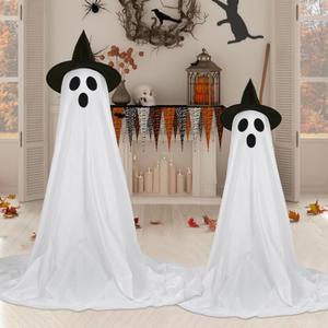 Halloween Decorations Indoor Outdoor, 2 Packs Light Up Spooky Ghost Halloween Decor Crafts Kit Indoor Cute Party Ghosts Decorations for Yard, Home, Room, Fireplace, Gardens