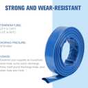1.5" x 20 FT Pool Backwash Hose, Heavy Duty Flat Sump Pump Hose, Reinforced Discharge Hose with Clamp, Weather and Burst Resistant, Drain Clean Swimming Pools and Filters for Inground Pools