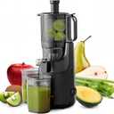 Elite Gourmet EJX320 Big Mouth Whole Fruit 5.2 Self-Feeding Chute, Cold Press Masticating Slow Juice Extractor, Hands-Free, Less Prep, Easy to Clean, Impact Resistant BPA Free Tritan, Black (33 ounce, Graphite)