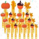 Civaner 24 Pcs Mini Fall Bubble Wands for Kids Pumpkin Chestnuts Fall Leaves Bubble Wands Autumn Thanksgiving Toys Gifts Party Favors for Festival Goodie Treat Bag Fillers Classroom Prizes Supplies