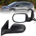 Left Driver Side Mirror Compatible With 2012 2013 2014 2015 2016 Honda CRV CR-V With Manual Folding Power Glass Black Replace#76258-T0A-A11(3Pins)