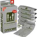 TravelJohn Resealable Disposable Urinal Bags  Road Trip Essentials for Men, Women & Kids  Odorless Leakproof Portable Urine Bags  Travel Urinal for Camping & Emergencies (TJ1N-C)