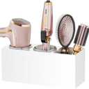 Hair Tool Organizer Acrylic: Hair Dryer Holder Wall Mount - Blow Dryer Holder Cabinet Door - Bathroom Countertop Organizer for Curling iron Hot Styling Tools Flat Iron - White