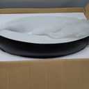 Davivy 22" x 15.7'' Large Matte Black Vessel Sink with Pop Up Drain,Oval Bathroom Vessel Sinks,Ceramic Bathroom Sinks Above Counter,Matte Black and White Vessel Sink for Bathrooms(Large)
