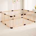 Baby Playpen Fence Yards Area with Door Wooden,Playpen Play Pens for Babies and Toddlers,Toddler Playpen,Baby Play Fence Yards,Large Baby Playpen Wooden(12016061CM) (47.26324 Inch), Size: 47.2×63×24 Inch