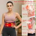 Red Light Therapy Belt for Body, Cordless Infrared Therapy Belt for Back/Abdomen, Waist Wrap with Pulse/Vibration Massage & Timer, Pain Relief, Muscle Relaxation & Circulation Boost, Gift for Parents