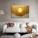 Boho Sun Canvas Wall Art Bohemia Minimalism Golden Abstract Sunrise Sunset Modern Luxury Painting Picture Wall Decor Poster Print Artwork for Living Room Bedroom Office Home Decoration, 36"L x 24"W