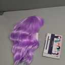 Purple Wig with Bangs Short Light Purple Wigs for Women, Lavender Purple Bob Wavy Wig Synthetic Cosplay Wigs for Party Halloween Party