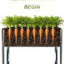 Mofesun Galvanized Raised Garden Bed with Legs, 2PCS 48x18x31.5 Inch Elevated Metal Planter Box, 300lbs Capacity for Vegetables, Flowers, Herbs. Suitable for Garden, Balcony, Patio, Backyard.