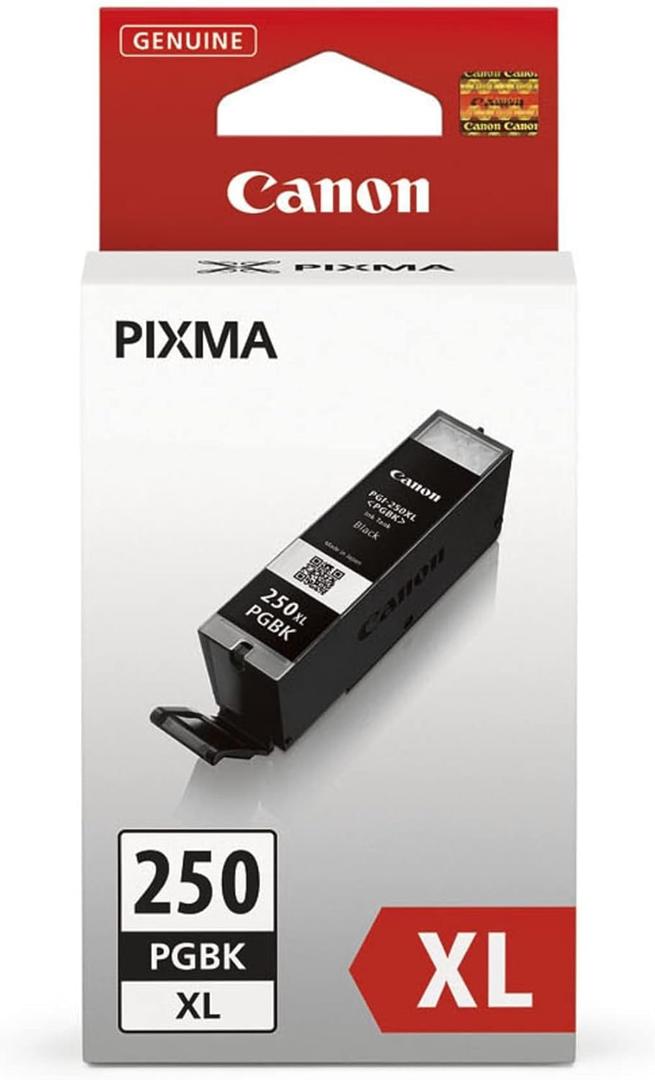 Canon PGI-250XL Genuine Pigment Black Ink Tank, Compatible with MG6320, IP7220 & MG5420, MX922, MG5520, MG6420, MG7120, iX6820, iP8720, MG7520, MG6620, and MG5620 Printers