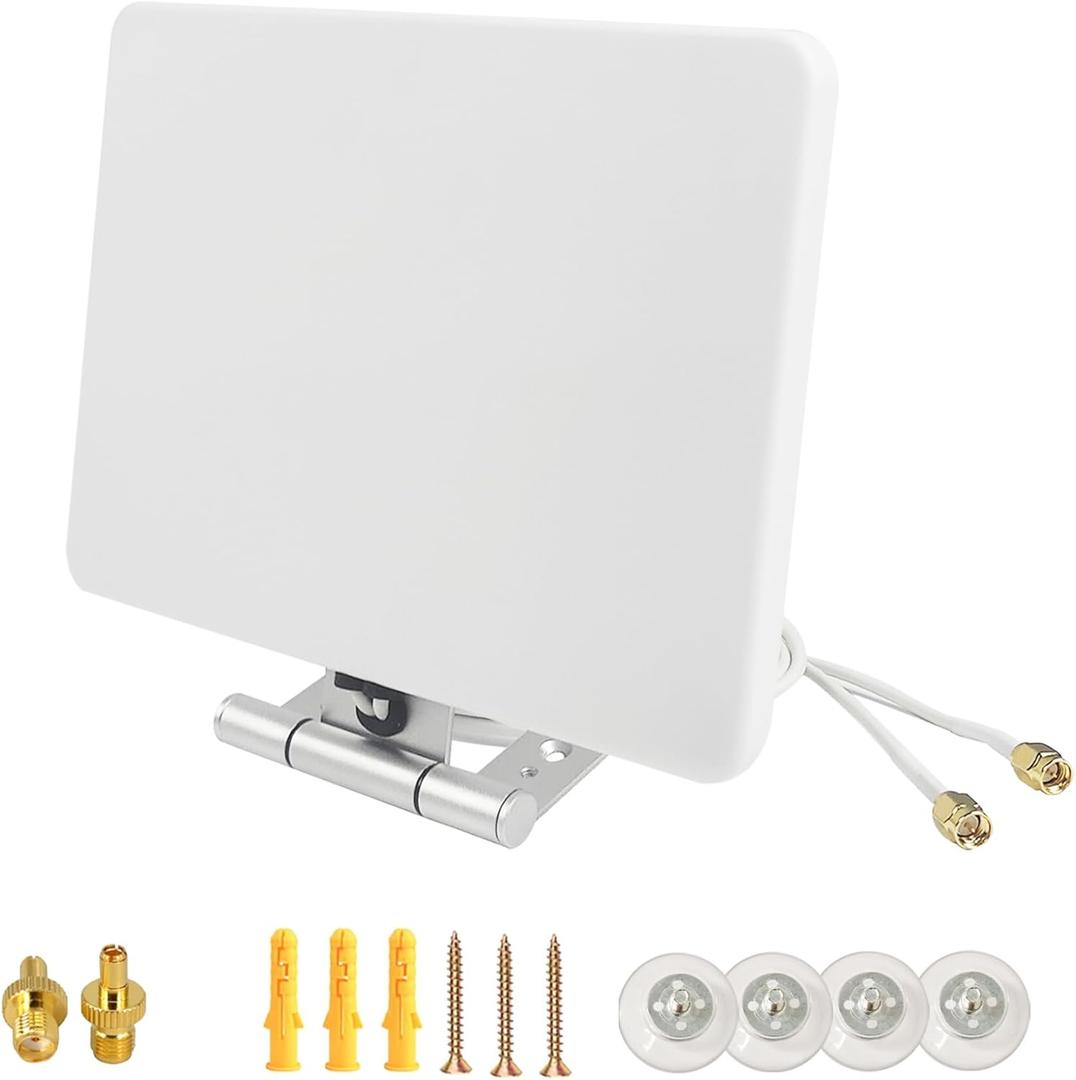 2x2 MIMO 5G 4G LTE Omni-Directional External Antenna (600-6000MHz), w/ TS9 & SMA Connectors, Compatible with Nighthawk M5 M6 (MR5200, MR5100) for AT&T, T-Mobile, Sprint Cellular Networks.