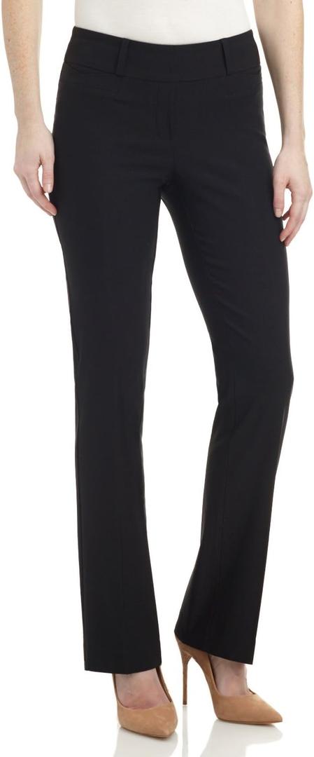 Rekucci Womens Ease into Comfort Fit Barely Bootcut Business Casual Stretch Pants in Regular/Tall/Petite fit (12 Short, Black)