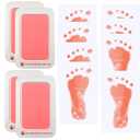 Baby Footprint and Handprint Kit, 4 Pink Inkless Print Pads + 8 Imprint Cards, Dog Paw Print Kit Clean Touch Ink Pad Perfect Keepsake Gift for Newborns and Pets Printing Touch Imprints