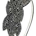 BABEYOND Flapper Headband 1920s Headpiece - Art Deco Headpiece Rhinestone Hair Accessories Headband for Women Party (Black)