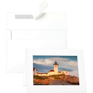 Silunkia 60 Packs White Photo Frame Cards with Envelopes for 5 x 7 Picture, Paper Picture Frames, Photo Folders with Self Seal Envelopes for Classroom DIY Birthday Graduations Wedding Postcards