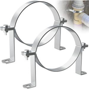6 Inch B Vent Wall Strap Round Gas Vent Pipe Strap Adjustable Wall Strap Round Gas Vent Pipe Strap for Metal Pipes, Plastic Ventilation Pipes, Chimney Pipes, Drainage Pipes (2 Pcs)