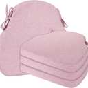 4 Pack Dusty Pink Winsor Chair Cushions with Ties, Dining Kitchen Chair Seat Pads Non Slip Removable Washable Cover 17"x16"