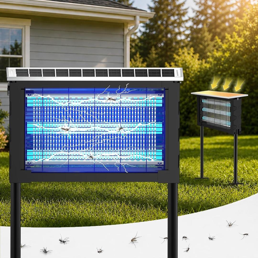 Solar Bug Zapper Outdoor, Mosquito Killer with Removable Solar Panel (21.5)