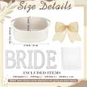 Geelin Bride Gift Basket with Cellophane Wrap Set Bride Gear with Bow Pearl Stickers 12 x 8 x 5'' Woven Basket with Handles for Bridal Shower Gifts Wedding Bachelorette Bride Gifts